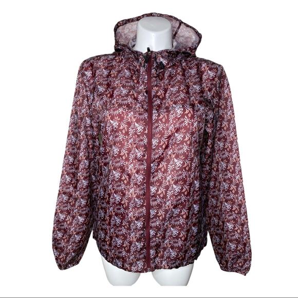 Sunrise Kingdom Lightweight Brown and Grey Floral Windbreaker Large - Picture 1 of 10